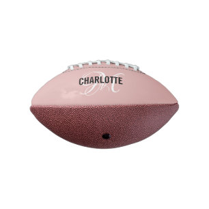 Eleganter Rosa-Monogramm-Name Fußball Football