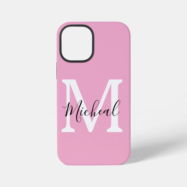 Eleganter rosa Name personalisiert iPhone Hülle (Rückseite)