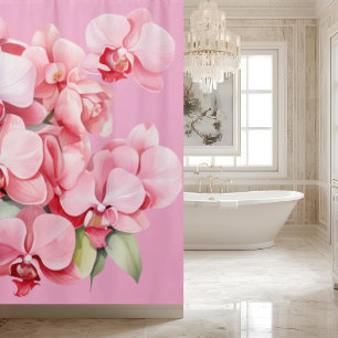 Eleganter rosa Orchideen-Duschvorhang Duschvorhang