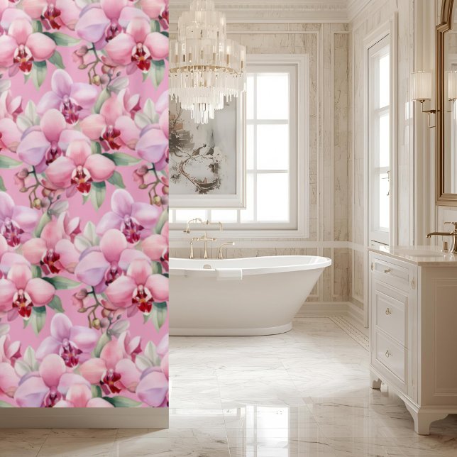 Eleganter rosa Orchideen-Duschvorhang Duschvorhang (Von Creator hochgeladen)