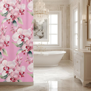 Eleganter rosa Orchideen-Duschvorhang Duschvorhang