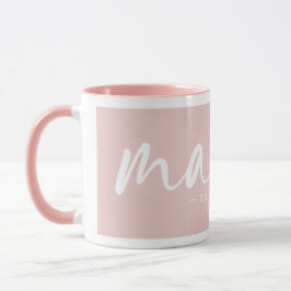 Eleganter rosa Osten, Jahr MAMA Weiß Tasse