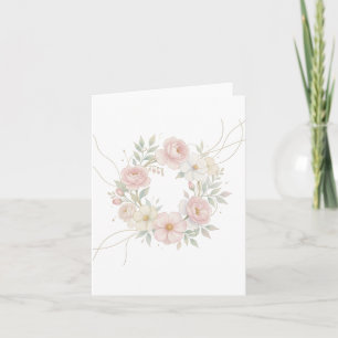 Eleganter rosa Pastell-Blumenkranz Botanisches Des Einladung