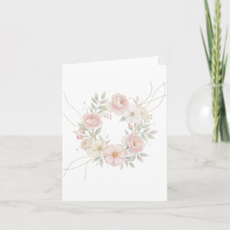 Eleganter rosa Pastell-Blumenkranz Botanisches Des Einladung