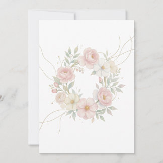 Eleganter rosa Pastell-Blumenkranz Botanisches Des Einladung