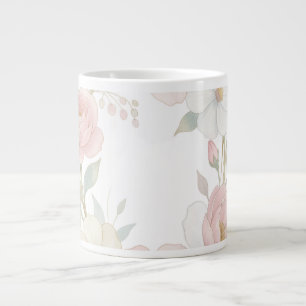 Eleganter rosa Pastell-Blumenkranz Botanisches Des Jumbo-Tasse