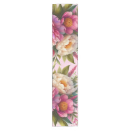 Eleganter Rosa Peonies Peony Floral Table Runner Kurzer Tischläufer