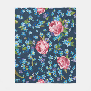 Eleganter rosa Peonies Retro Hintergrund Fleecedecke