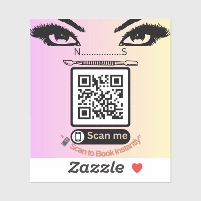 Eleganter rosa QR-Code-Aufkleber – Jetzt buchen Be Aufkleber (Blatt)