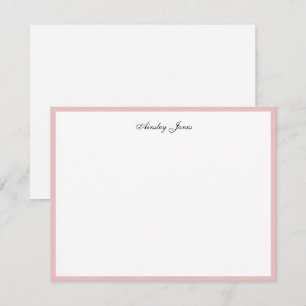 Eleganter rosa Rahmen personalisiert Danke Karte