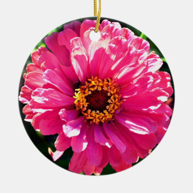 Eleganter Rosa Retro Rosa-Département Keramik Ornament (Vorne)