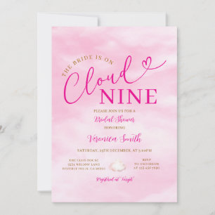 Eleganter Rosa Romantischer Cloud Nine Brautjungfe Einladung
