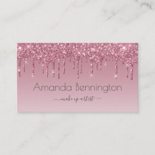 Eleganter Rosa Rose Gold Dripping Imitate Glitzer Visitenkarte