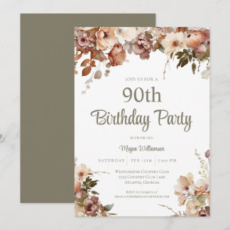 Eleganter Rosa Sage Green Überraschung 50. Geburts Einladung