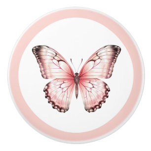 Eleganter rosa Schmetterling Schubladenknopf für M Keramikknauf