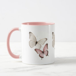 Eleganter rosa Schmetterlingsbecher Tasse