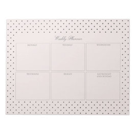 Eleganter rosa schwarz gepunkteter großer Tearaway Notizblock