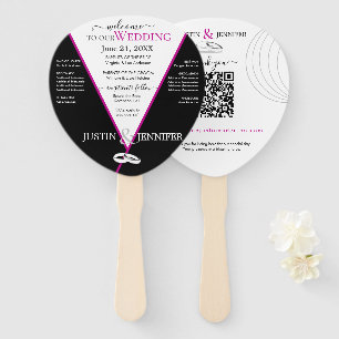 Eleganter, rosa Schwarze Hochzeitfarben Handfan Fächer