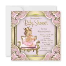 Eleganter rosa Stuhl Pearls Pink Gold Baby Dusche