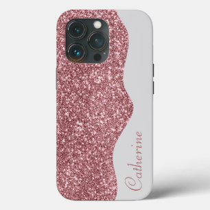 Eleganter rosa Tropfen Glitzer Benutzerdefinierter Case-Mate iPhone Hülle