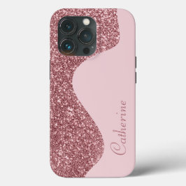 Eleganter rosa Tropfen Glitzer Benutzerdefinierter Case-Mate iPhone Hülle
