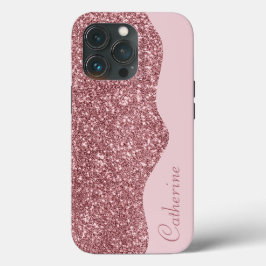 Eleganter rosa Tropfen Glitzer Benutzerdefinierter Case-Mate iPhone Hülle
