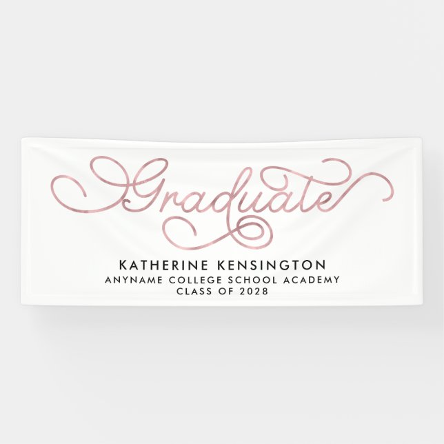Eleganter Rosa Typografie-Abschluss Banner (Horizontal)