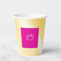 Eleganter rosa und gelber Papiercup