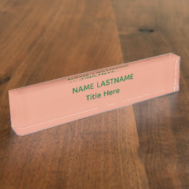 Eleganter rosa und grüner individueller Name Namensplakette