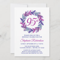 Eleganter Rosa und Lila Kraut 95. Geburtstag