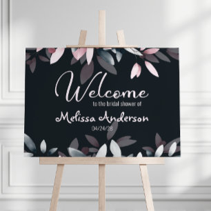Eleganter rosa und marineblauer Wasserfarben-Dusch Poster