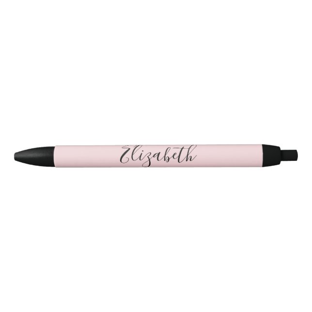 Eleganter, rosa und schwarzer Text Kugelschreiber (Vorderseite)