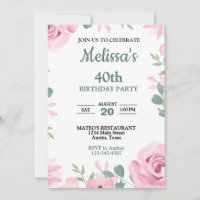 Eleganter Rosa und Seafoam Breen Geburtstag