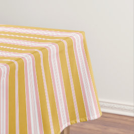 Eleganter Rosa und Senf-Französisch-Schnappstreife Tischdecke
