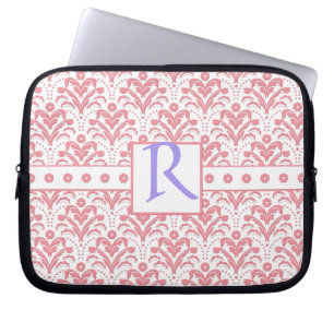 Eleganter rosa und weißer Retro Dreißigerjahre Laptopschutzhülle