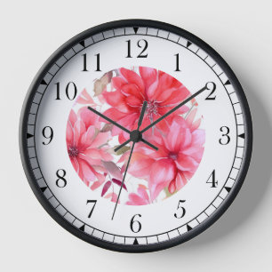 Eleganter rosa Wasserfarben Stilvolle Chic Uhr