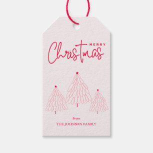 Eleganter rosa Weihnachtsbaum  Geschenkanhänger