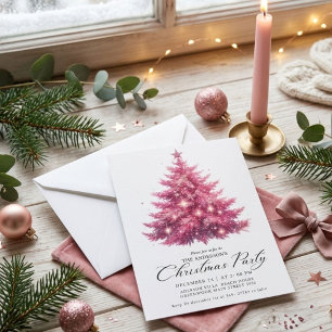 Eleganter rosa Weihnachtsbaum Winter Einladung