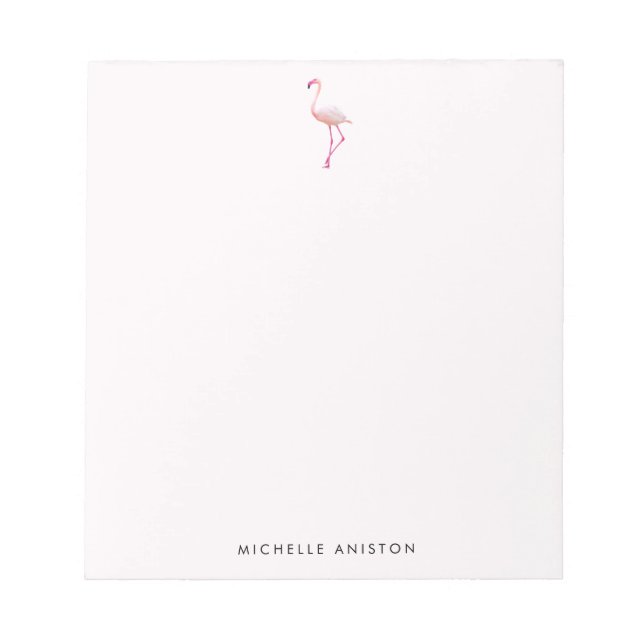 Eleganter rosa, weiße Flamingo Custom Notizblock (Vorderseite)