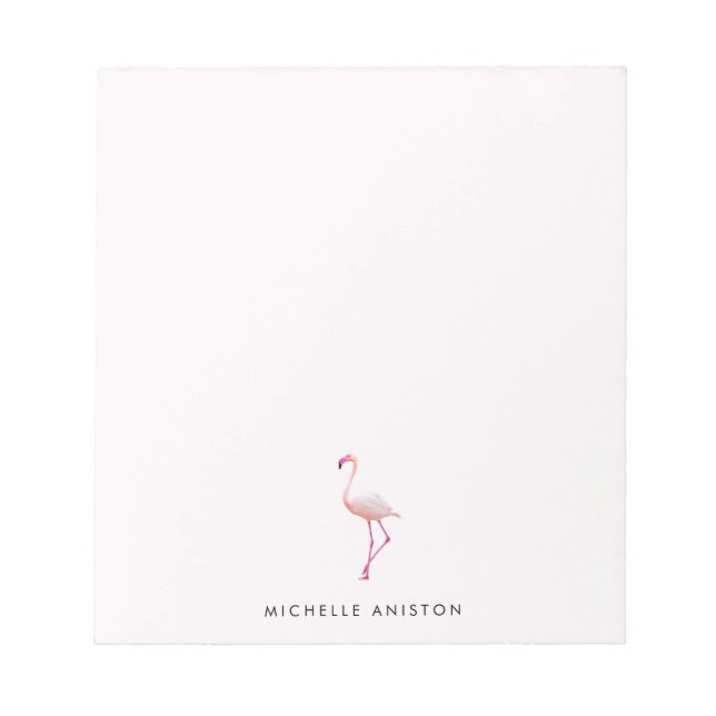 Eleganter rosa, weiße Flamingo Custom Notizblock (Vorderseite)