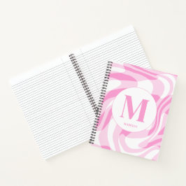 Eleganter rosa weißer personalisierter Name Notizbuch