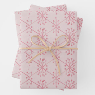 Eleganter rosa Zweig individuell - Frühlingsfloral Geschenkpapier Set