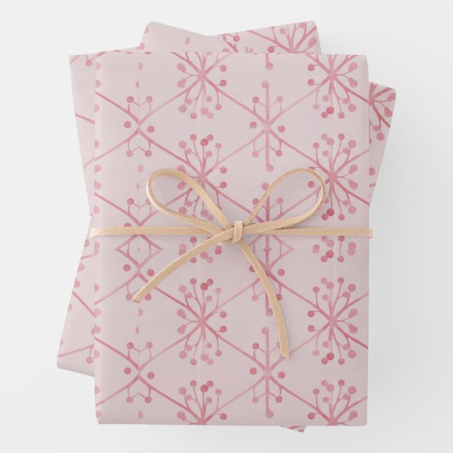Eleganter rosa Zweig individuell - Frühlingsfloral Geschenkpapier Set (Beispiel)