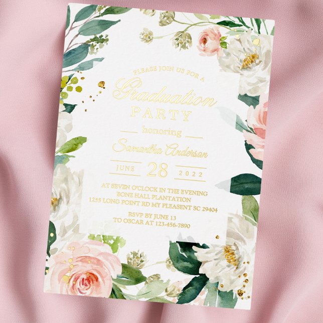 Eleganter, rosafarbener Aquarellrahmen Folieneinladung (Von Creator hochgeladen)