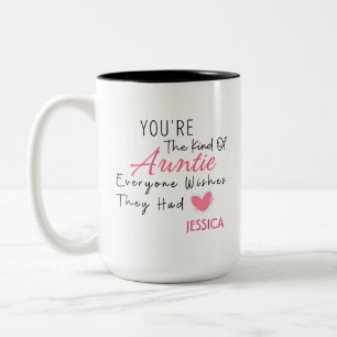 Eleganter rosafarbener Blumen-Tante-Geschenkbecher Zweifarbige Tasse