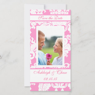Eleganter rosafarbener Damast Rette das DateYour-F Save The Date