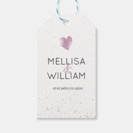 Eleganter rosafarbener Glitzer Herzfrequenz Datum  Geschenkanhänger