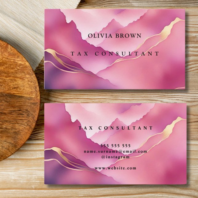 Eleganter rosafarbener Marmor Beruflich Visitenkarte (Von Creator hochgeladen)