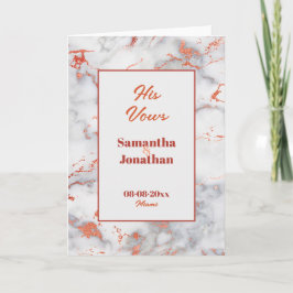 Eleganter rosafarbener Marmor, der seine Vows-Kart Dankeskarte