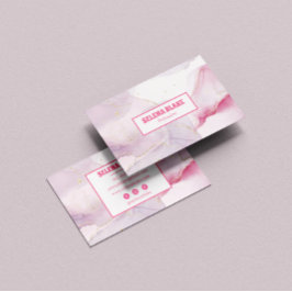 Eleganter rosafarbener Marmor - Goldener Glitzer Visitenkarte